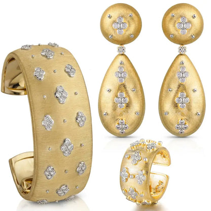 Famous Design Luxury 3PC Bracelet Ring Earring Sets For Women