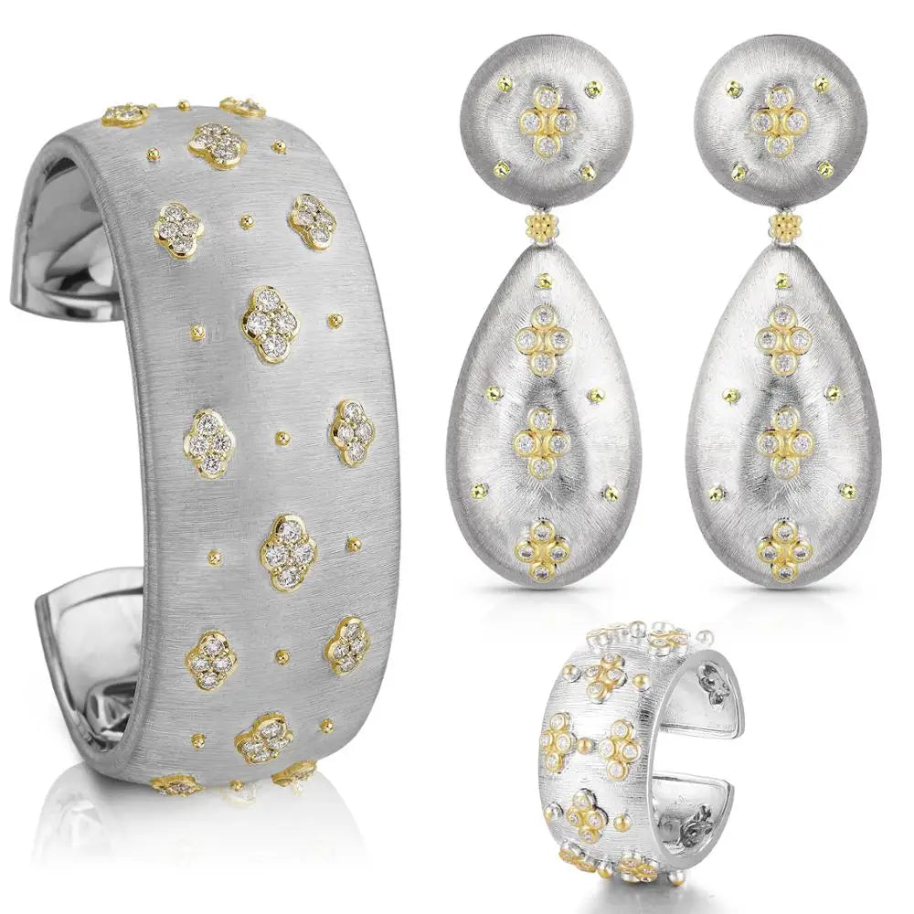 Famous Design Luxury 3PC Bracelet Ring Earring Sets For Women