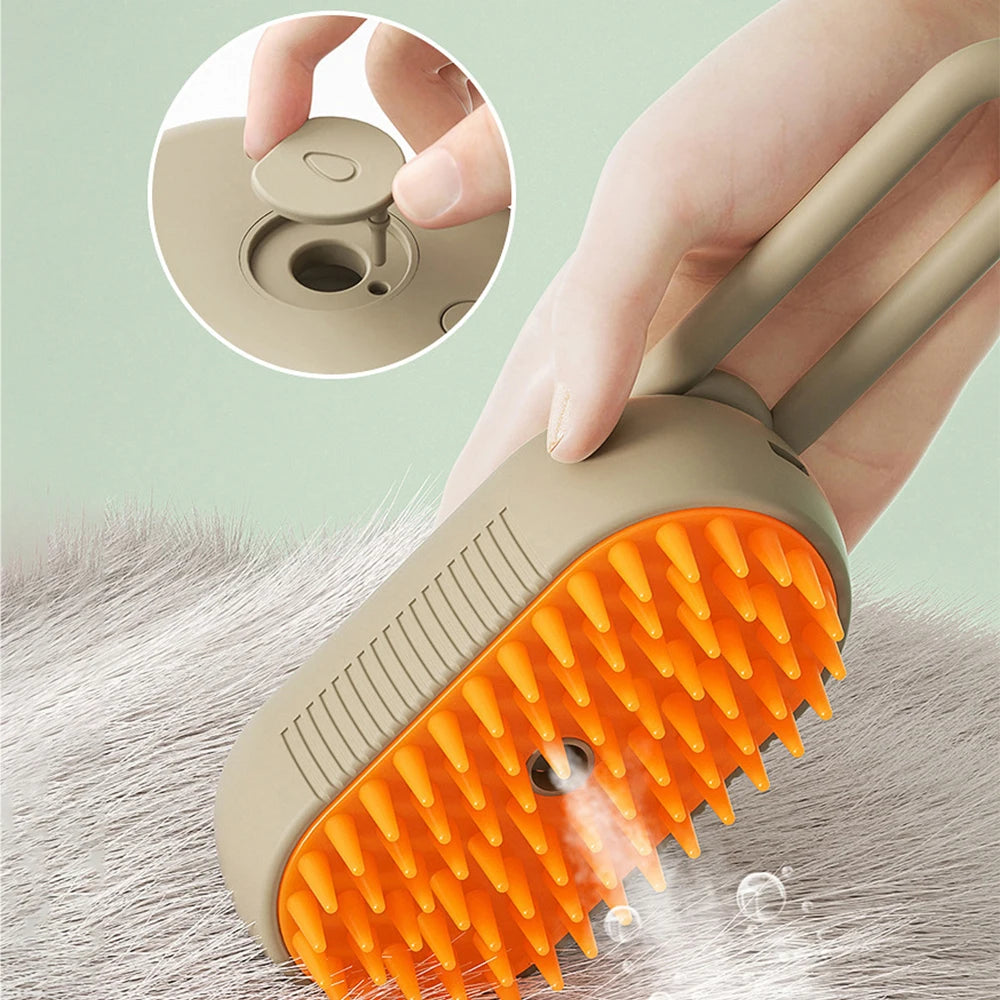 3-in-1 Electric Pet Grooming Brush, Hair Removal and Massage Tool for Dogs and Cats